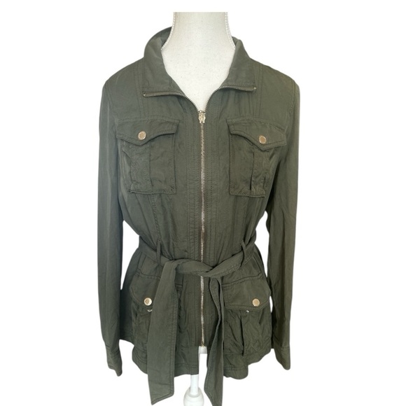 White House Black Market Soft Utility Jacket with Removable Belt Size 4 - Picture 3 of 10